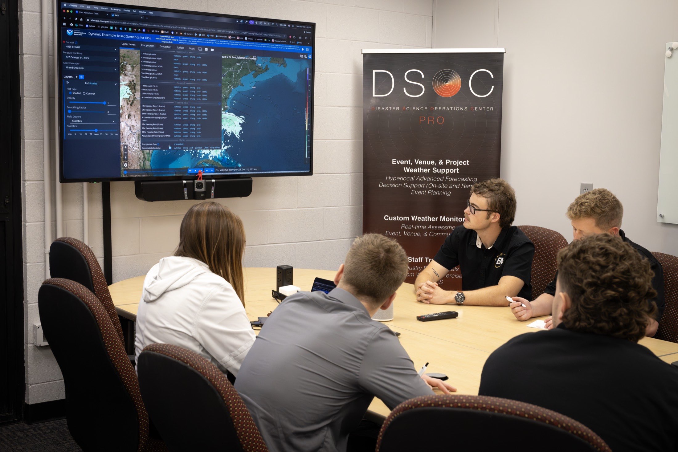Students collaborating in the DSOC Co-Lab outreach and education space